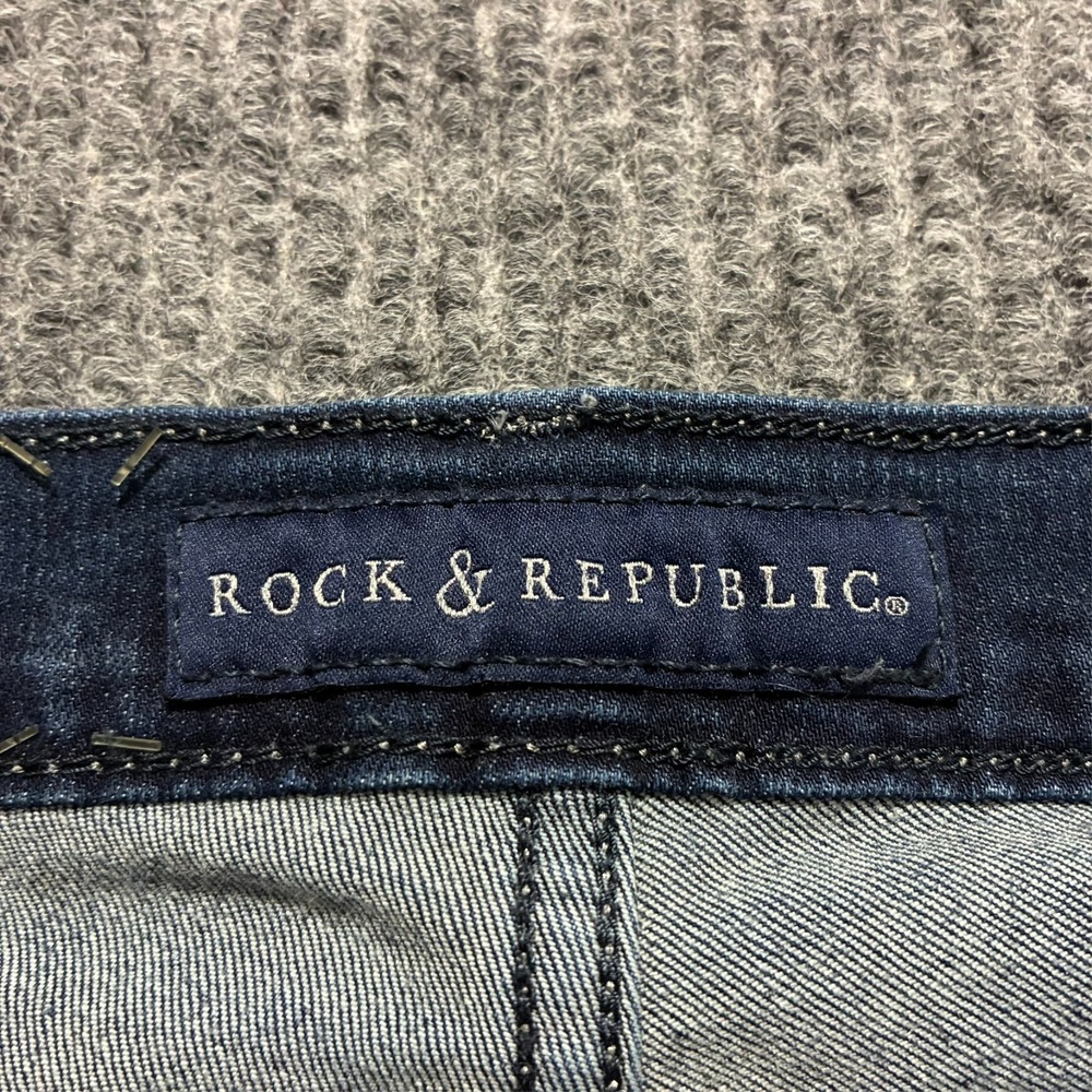 Rock & Republic Kasandra Womens‎ Bootcut Jeans 2M Blue Denim Stretch Low Rise - Picture 9 of 12